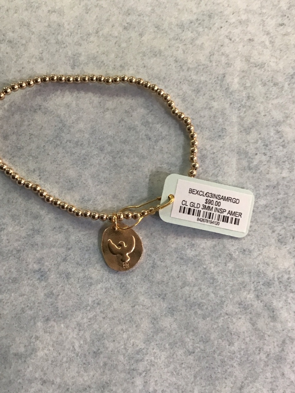 Enewton Extends Size Gold beaded bracelet Flag dangle - Picture 2 of 2